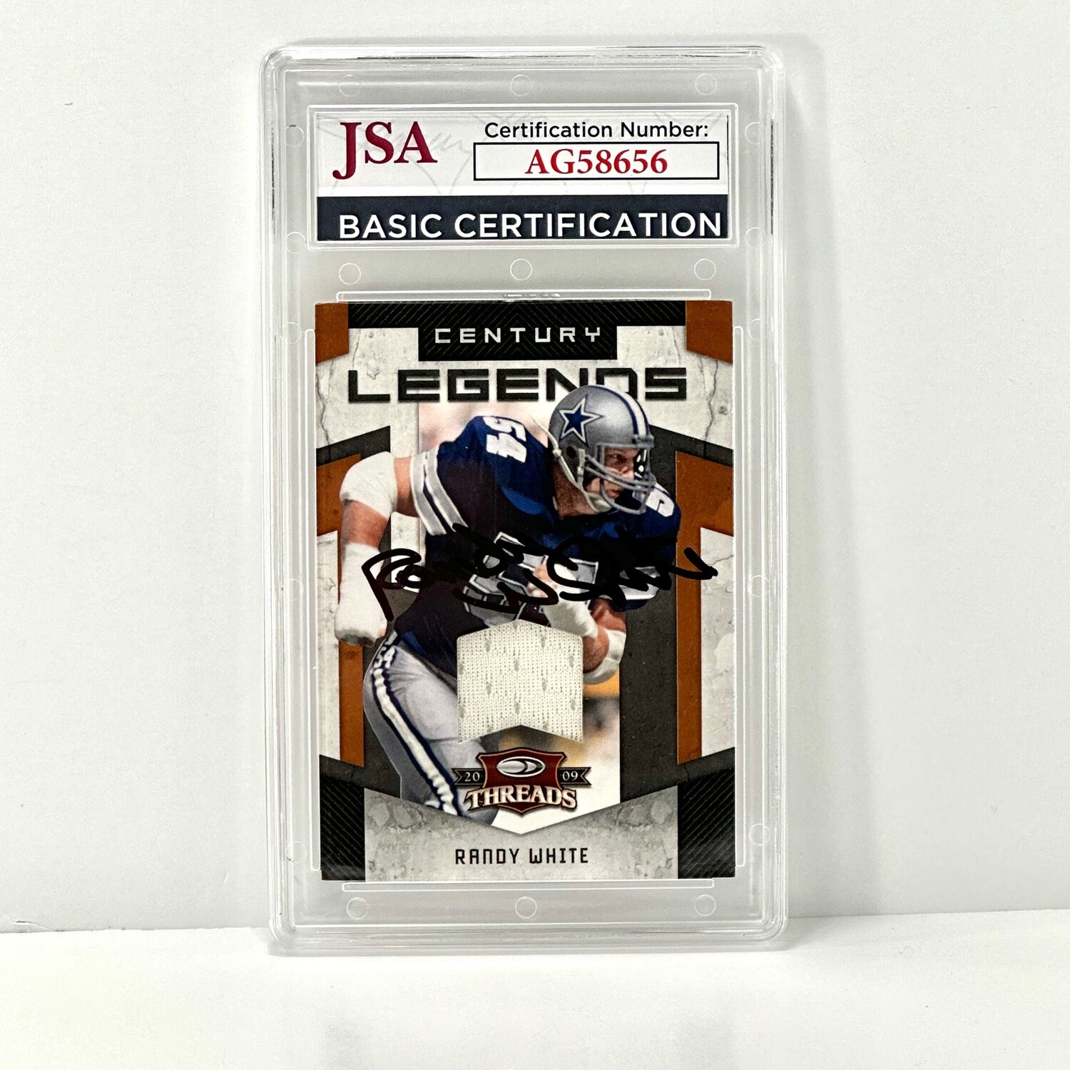 2009 Donruss Threads Century Legends #12 Randy White Jersey Card #d/150 HOF Autographed JSA Certified