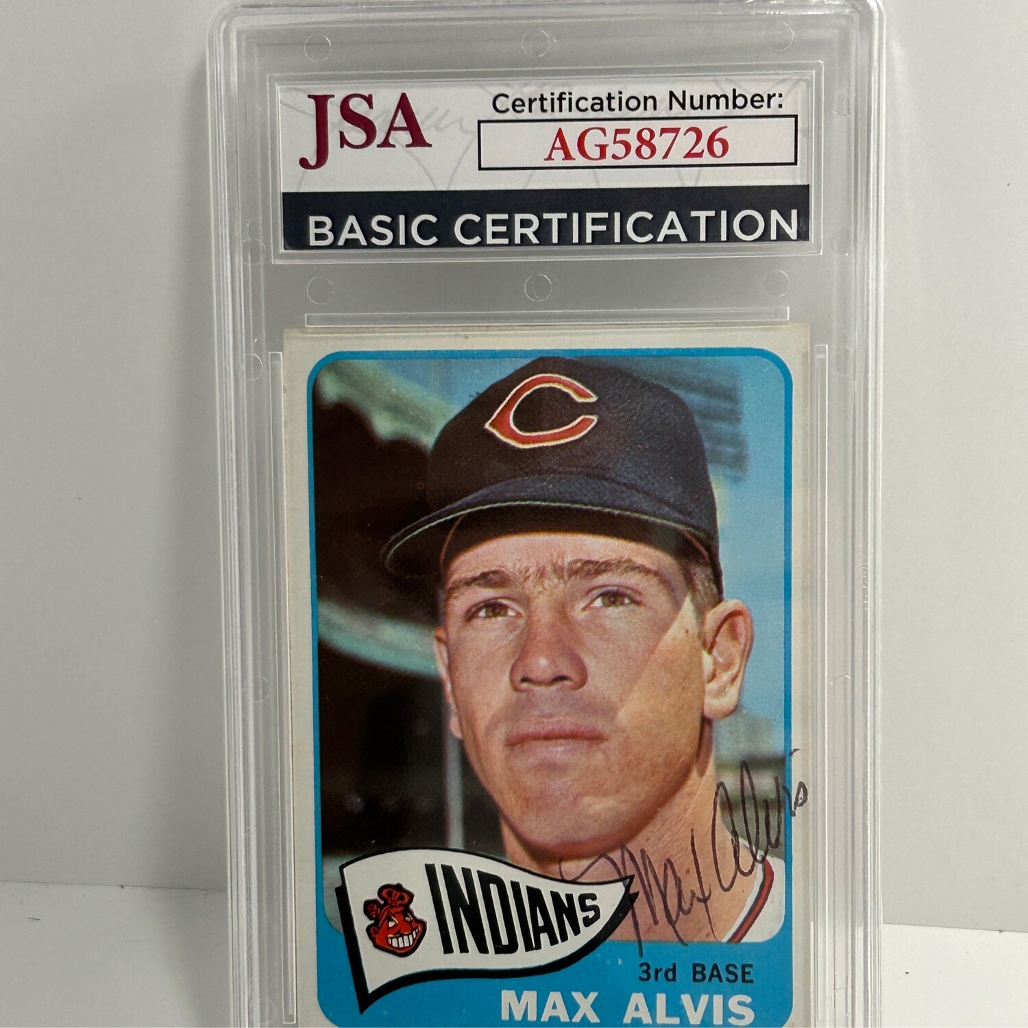 1965 Topps Max Alvis #185 Signed JSA Certified