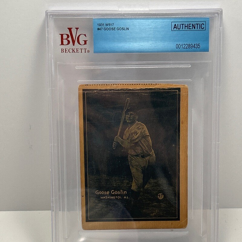 1931 W517 #47 Goose Goslin BVG Authentic