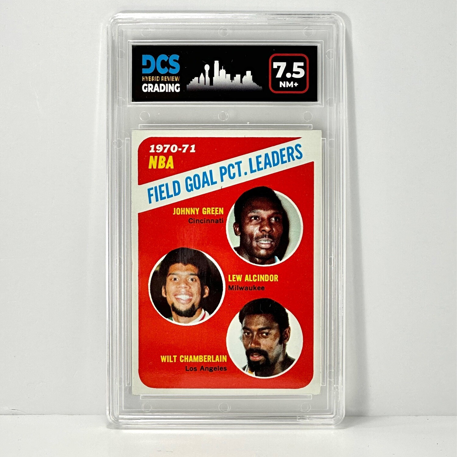 1971 Topps Basketball SET BREAK #140 NBA FG % Leaders (Alcindor, Chamberlain) DCS 7.5