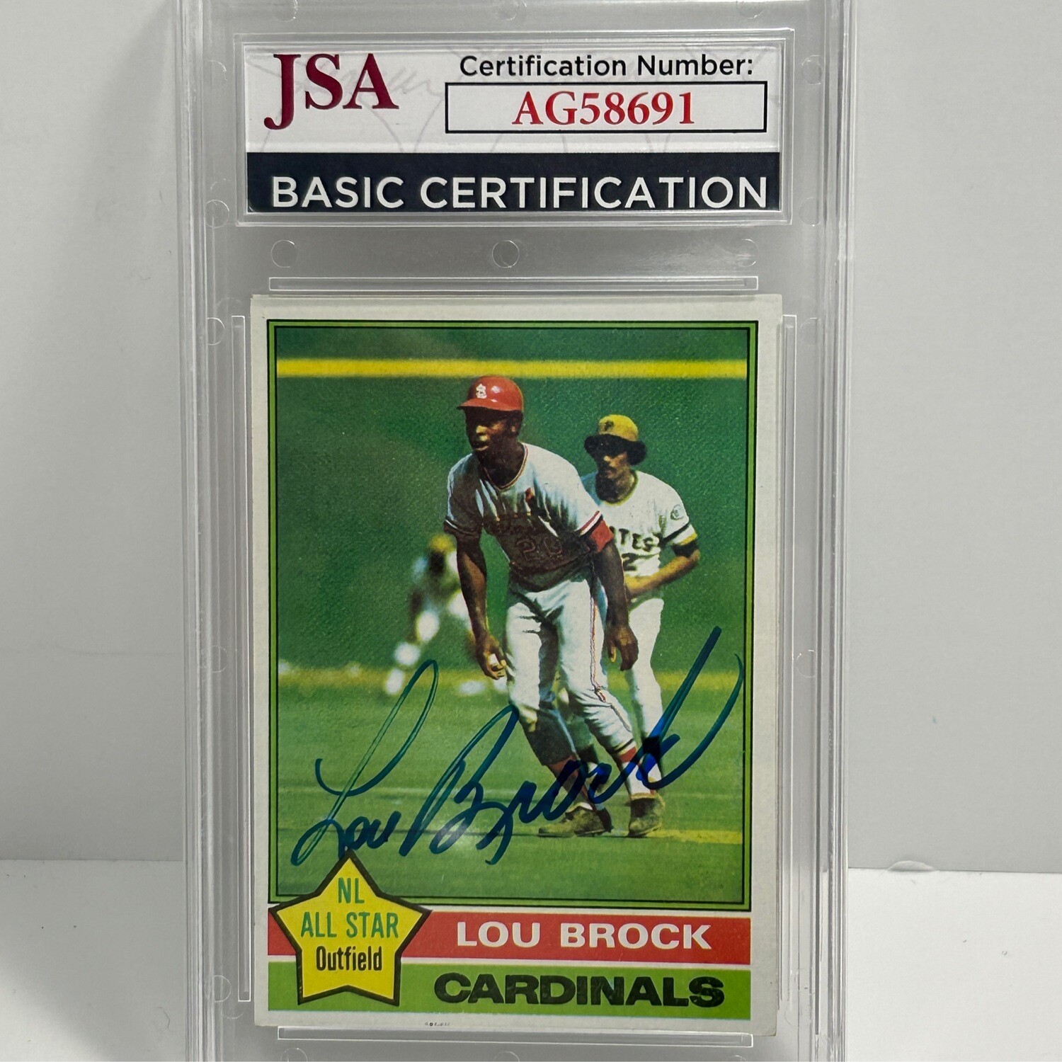 1976 Topps #10 Lou Brock Signed JSA Certified