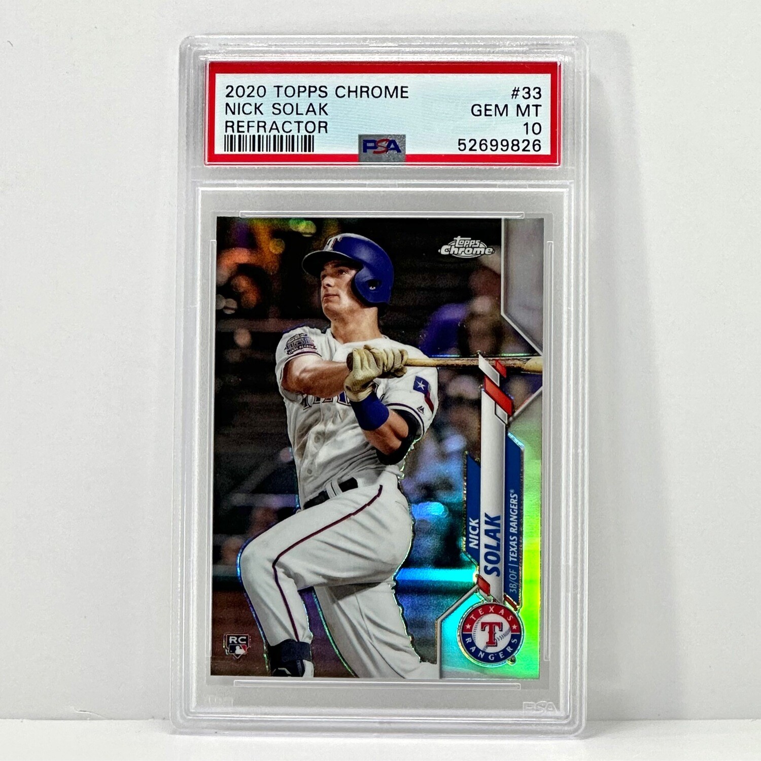 2020 Topps Chrome #33 Nick Solak Refractor PSA 10