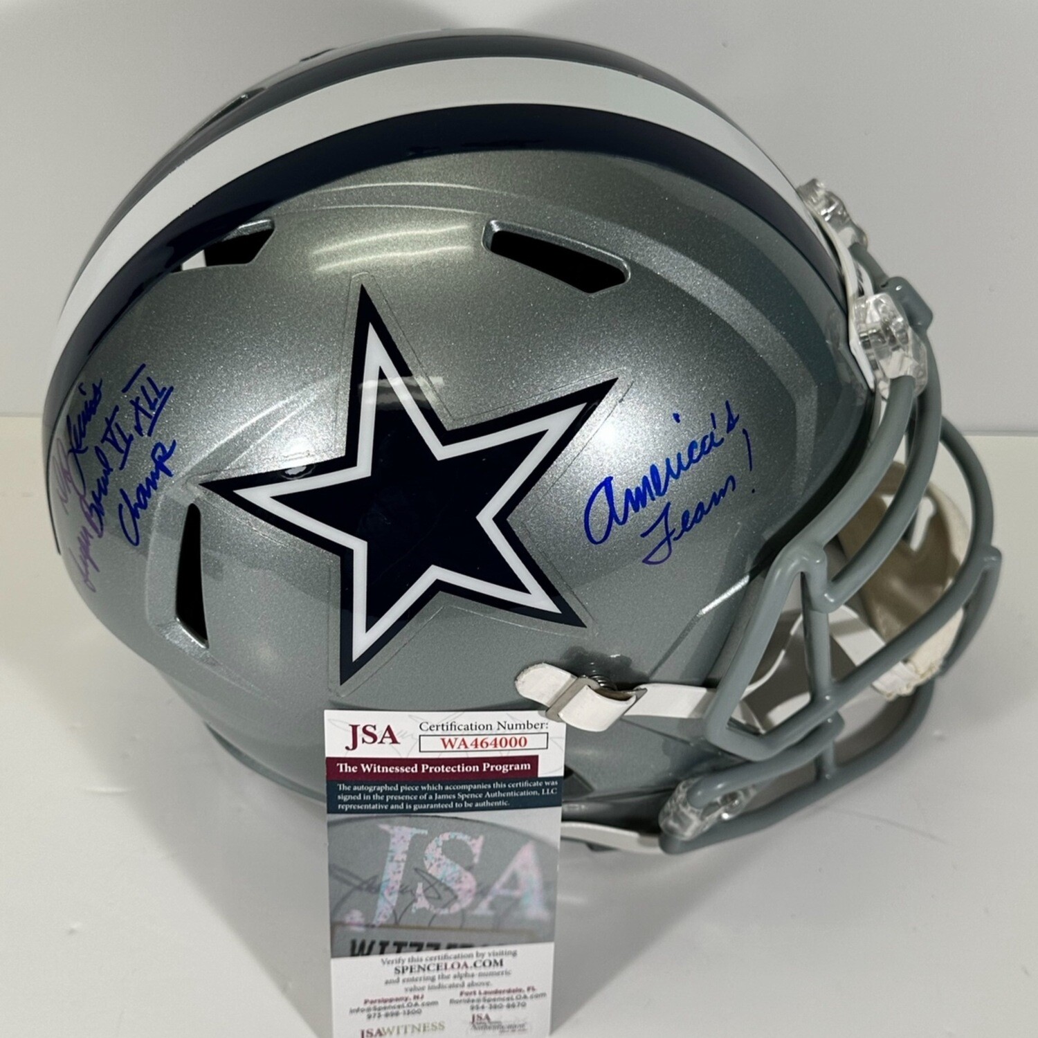 D.D Lewis Dallas Cowboys Autographed Full Size Replica Helmet w/2inscriptions JSA Authenticated