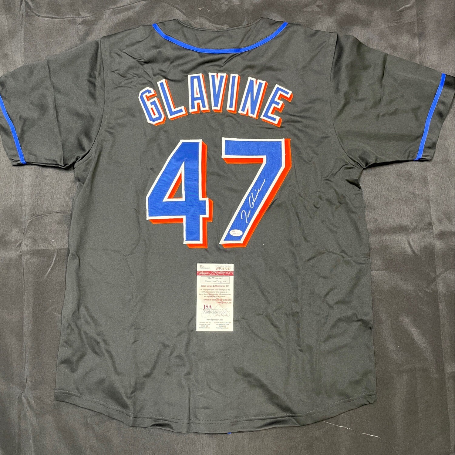 Tom Glavine Black New York Mets JSA Authenticated Autographed Jersey