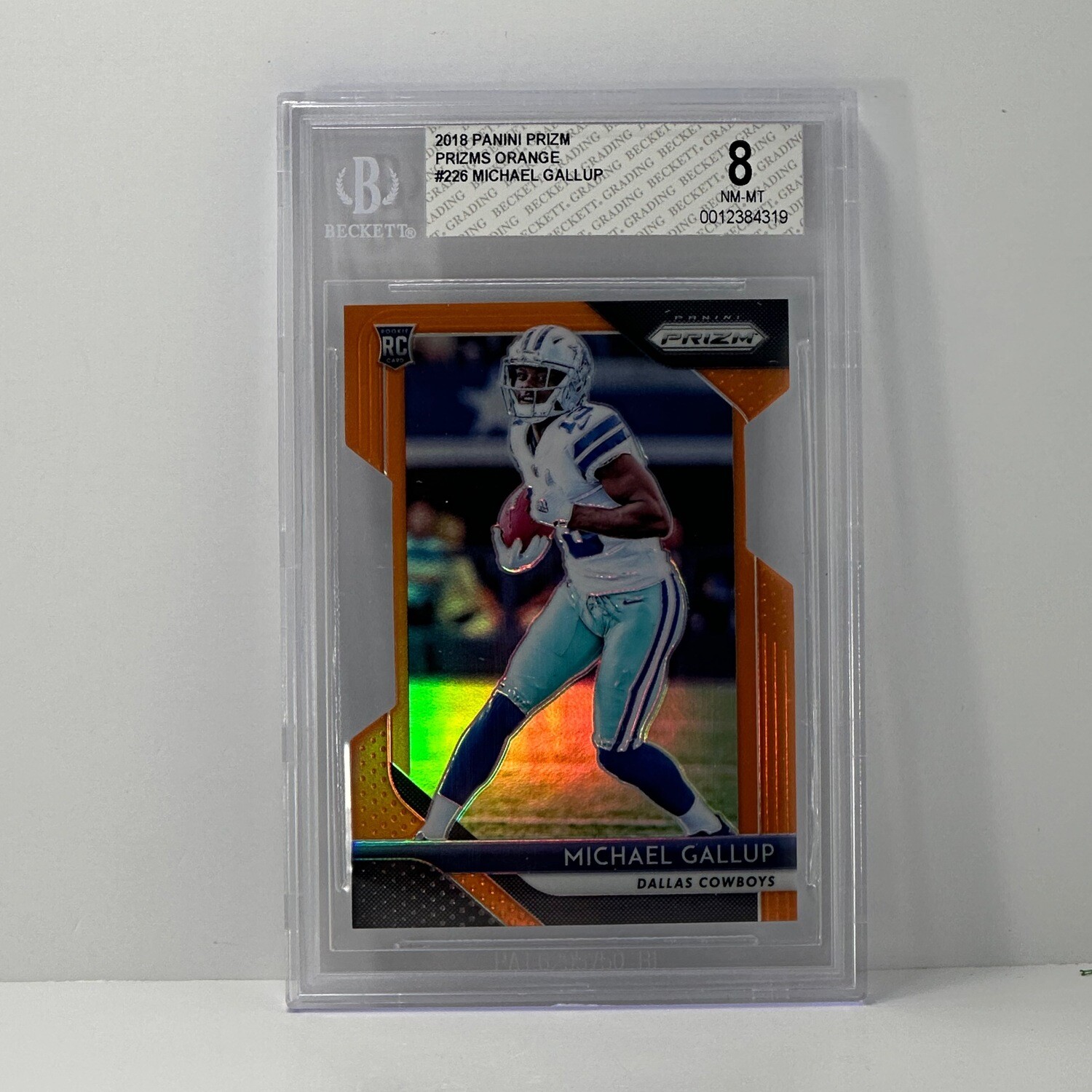 2018 Panini Prizm Orange #d/249 Michael Gallup #226 BGS 8