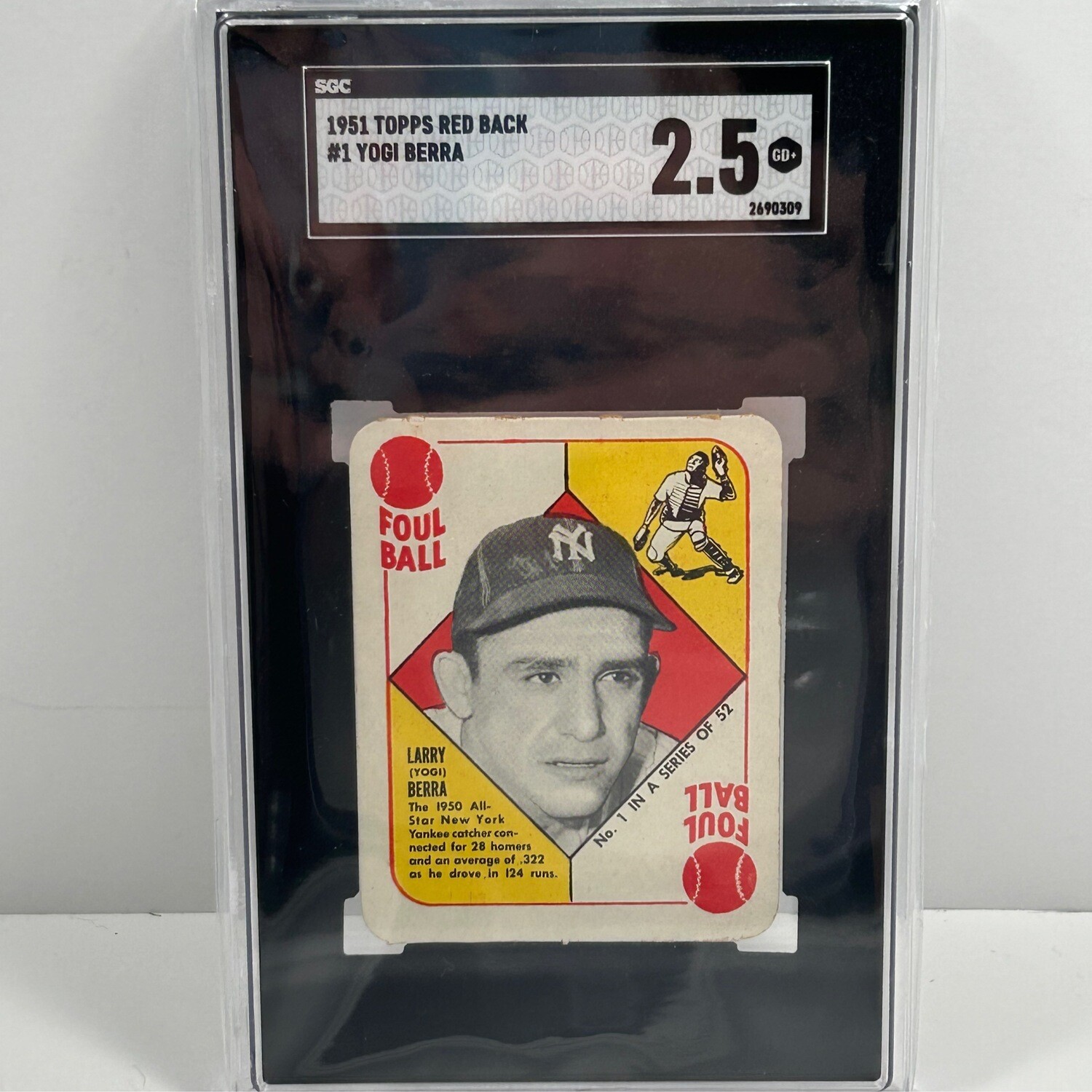 1951 Topps Red Back #1 Yogi Berra SGC 2.5