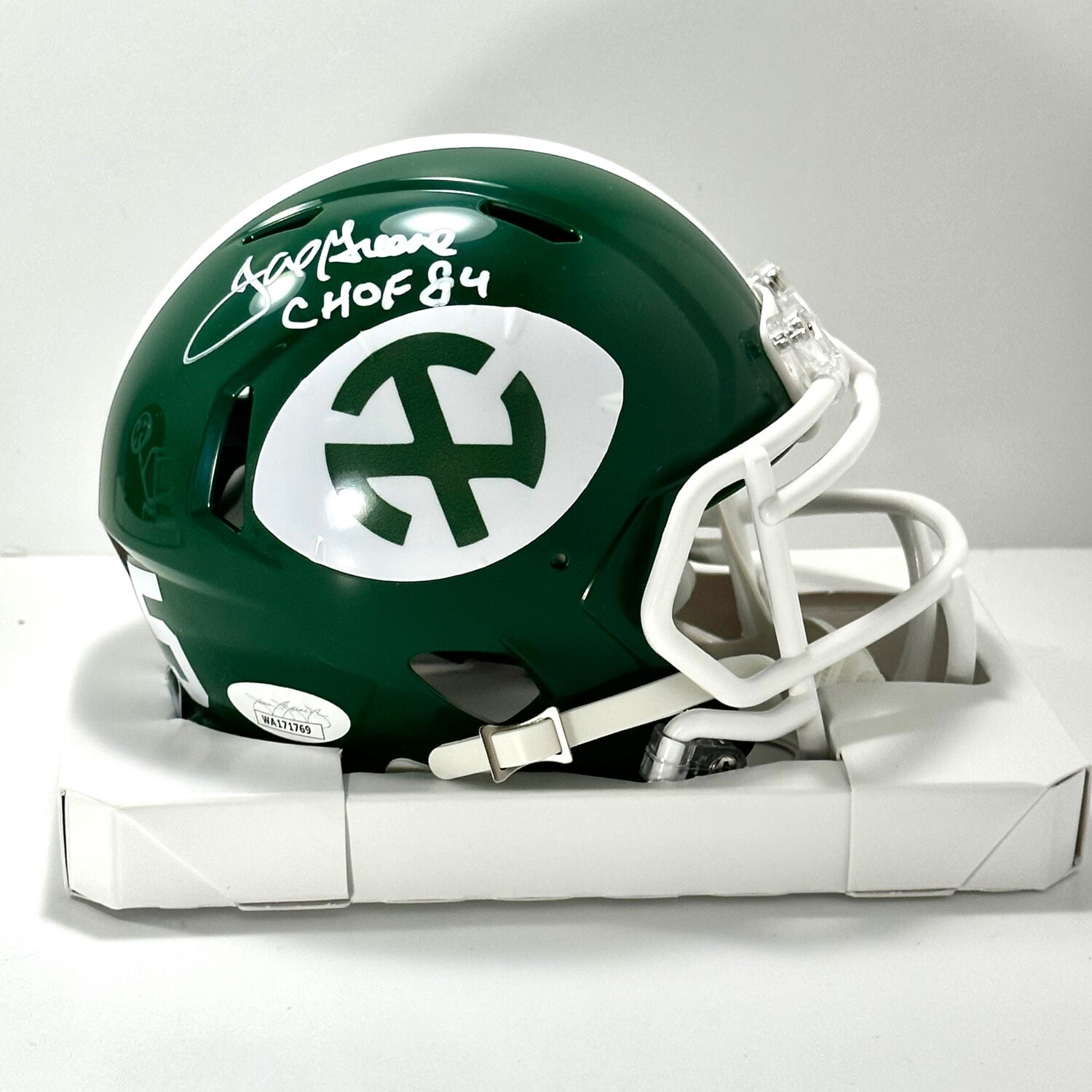 Joe Greene UNT Green Autographed Mini Helmet JSA Authenticated