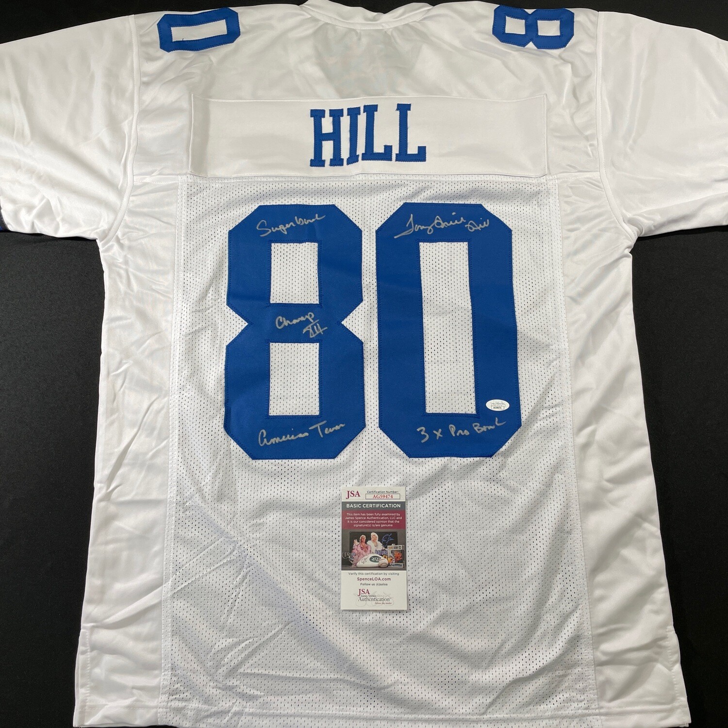 Tony Hill White Dallas Cowboys Autographed Jersey w/3x Pro Bowl JSA Authenticated