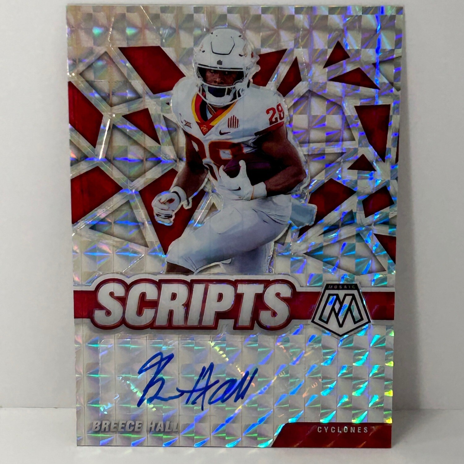 2022 Mosaic Draft Picks Silver Mosaic Rookie Scripts Prizm Breece Hall Auto RC