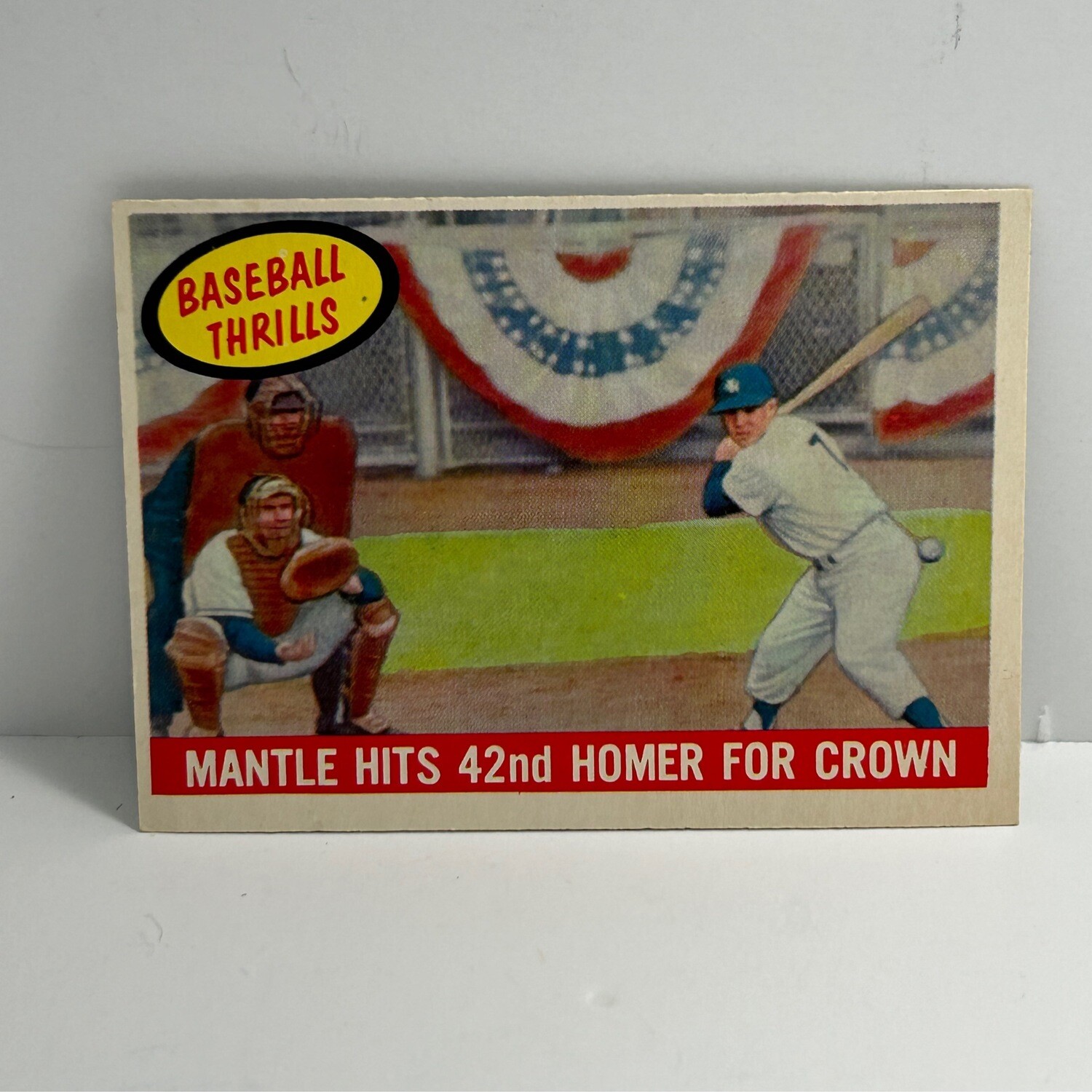 1959 Topps #461 Mickey Mantle Hits 42nd