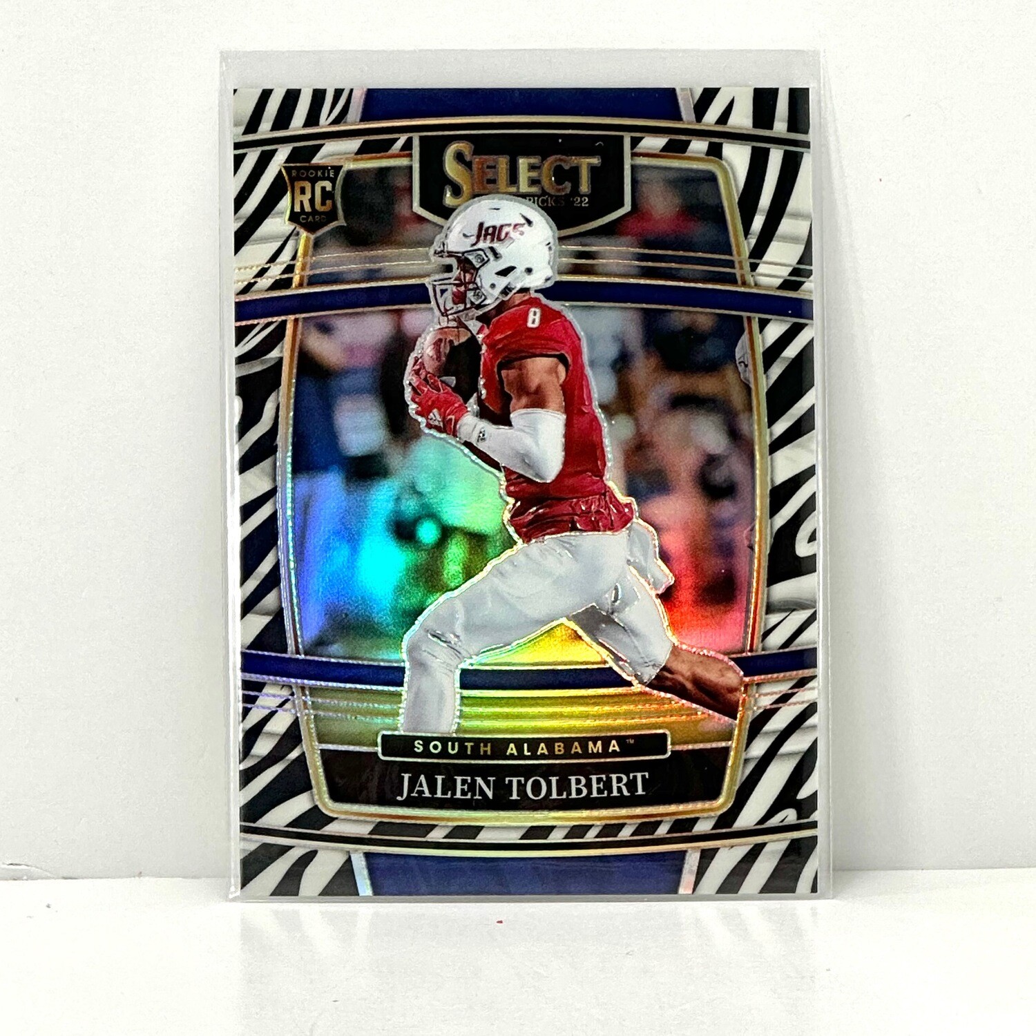 2022 Panini Select Draft Picks Jalen Tolbert Concourse Zebra Prizm Insert Card