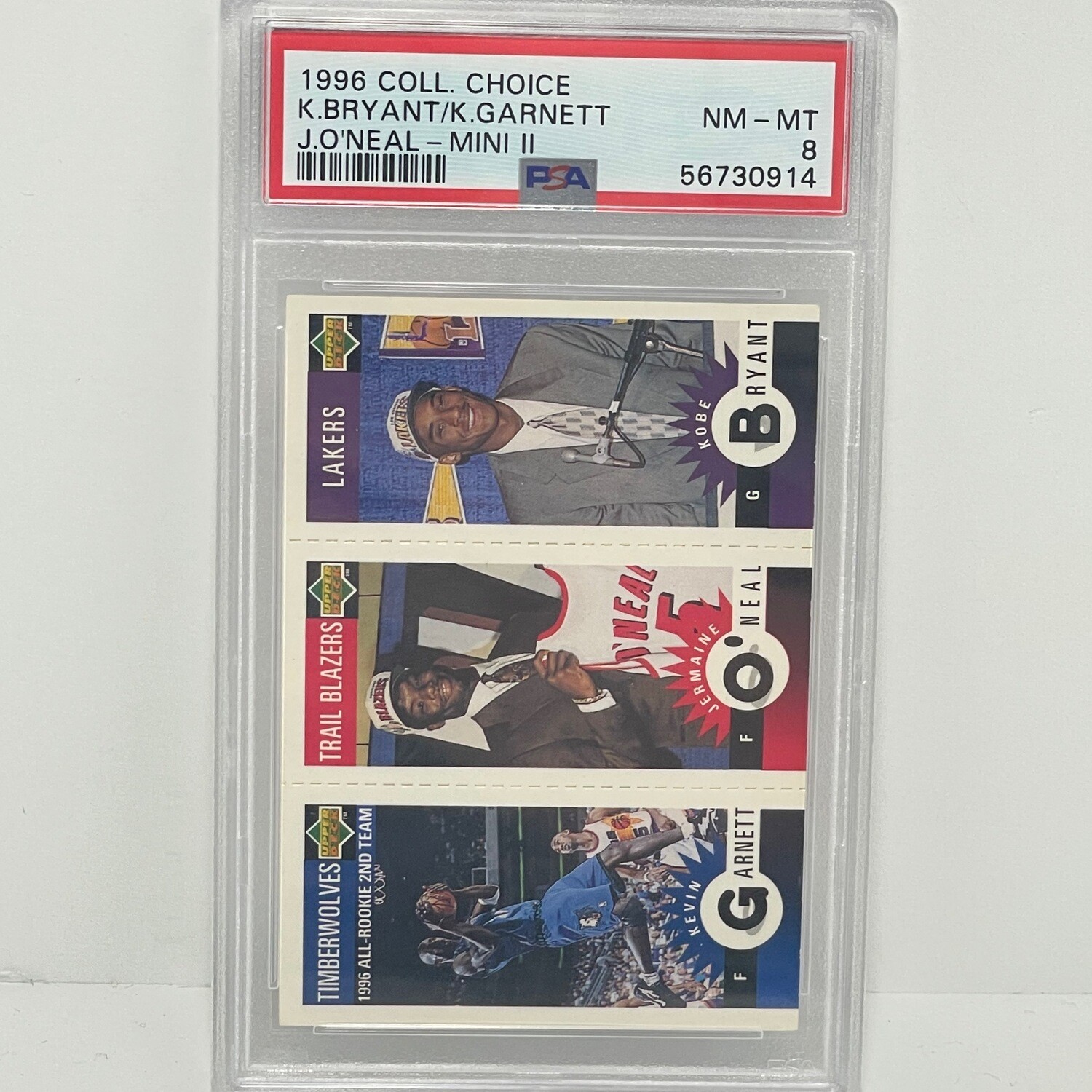 1996 UD Collector's Choice KOBE BRYANT KEVIN GARNETT  PSA 8 HOF Rookie RC