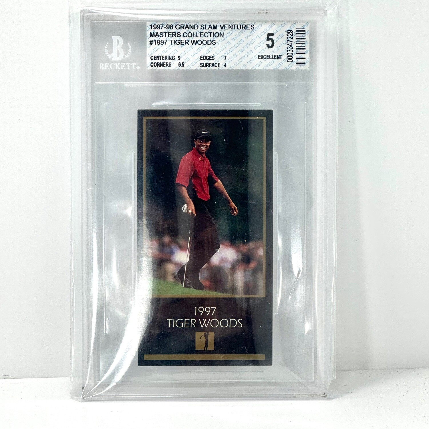1997 Tiger Woods Grand Slam Ventures Masters Collection Beckett 5