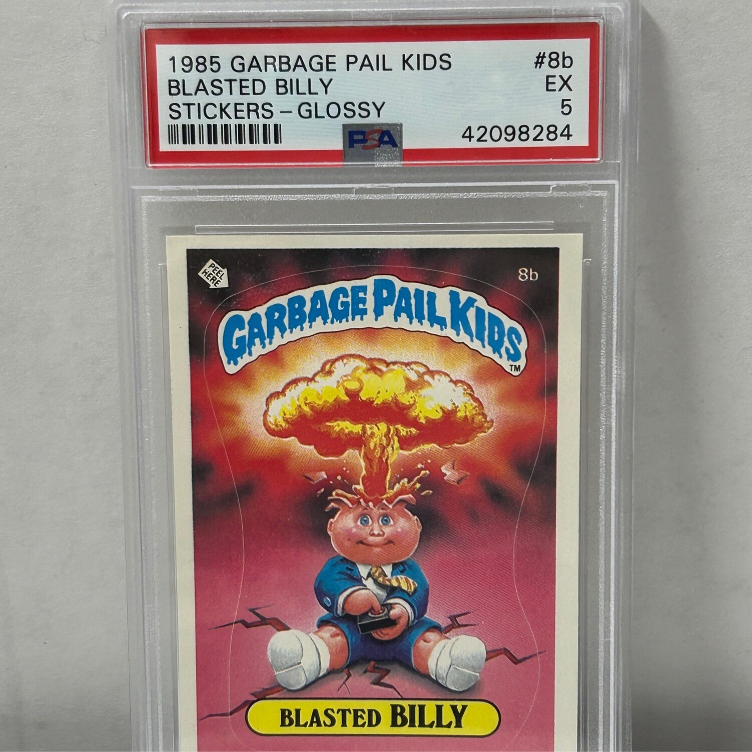1985 Garbage Pail Kids Blasted  Billy Stickers-Glossy PSA5