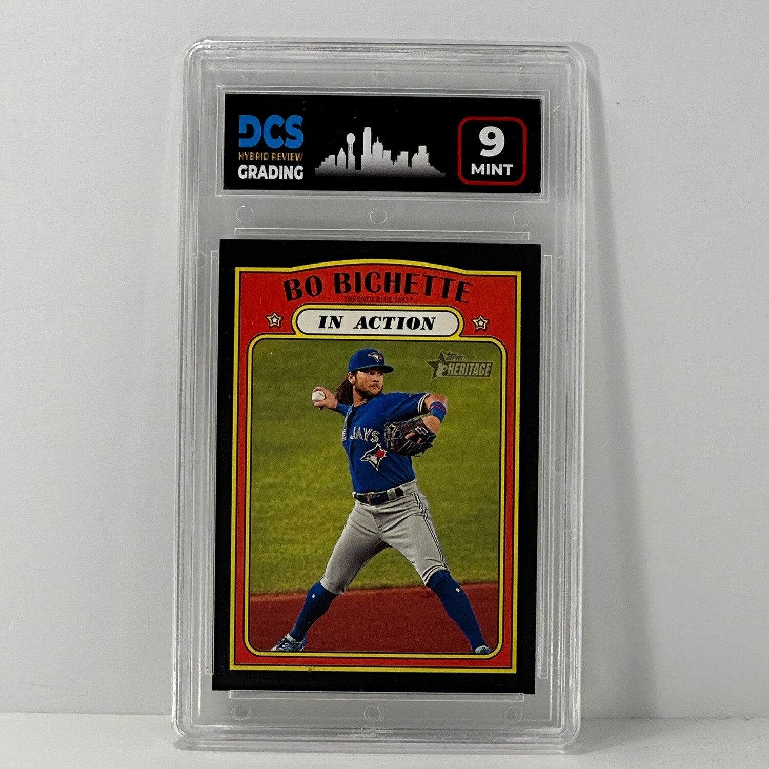2021 Topps Heritage In Action Bo Bichette Black /50 SP DCS 9