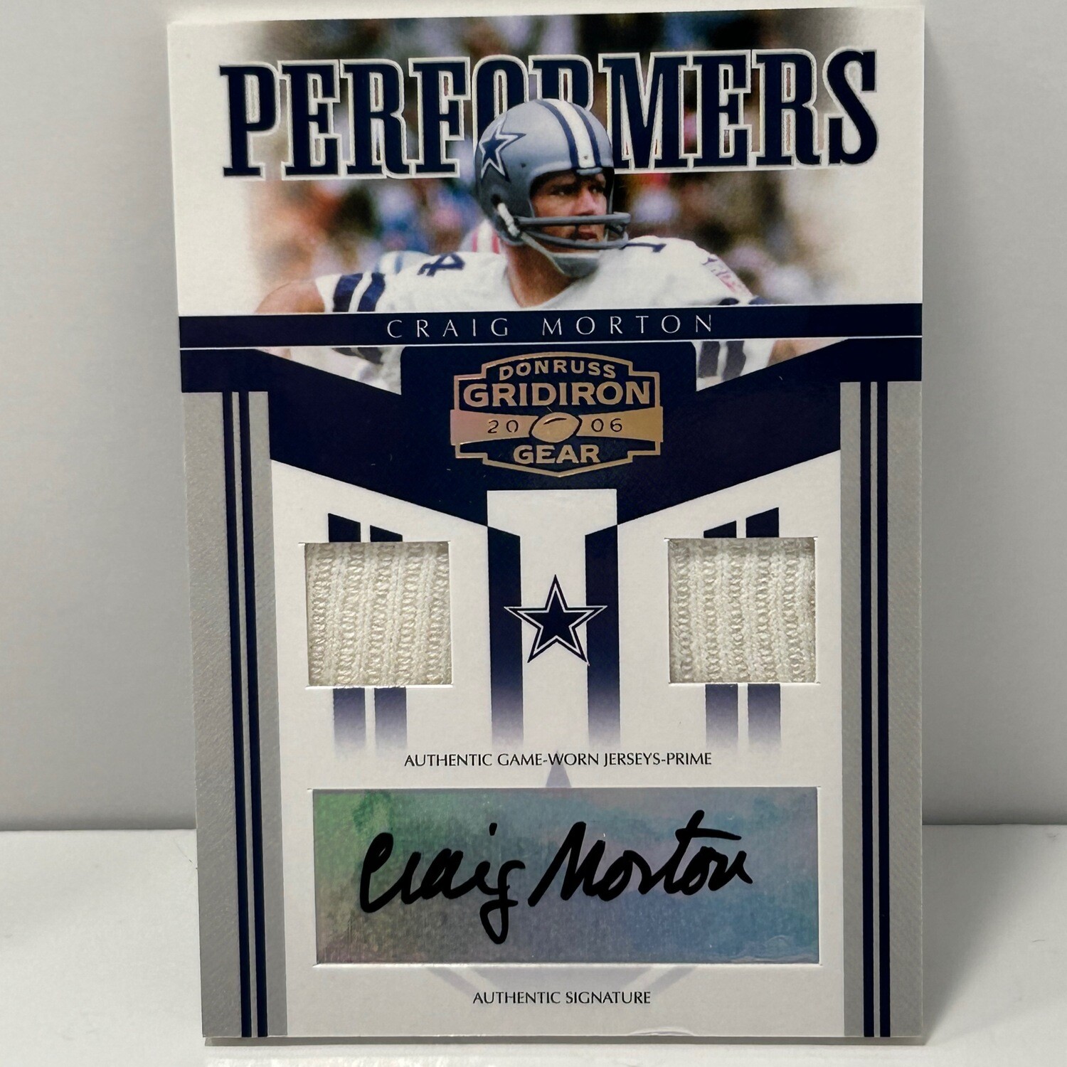 2006 Donruss Gridiron Gear Performers Craig Morton Auto /5