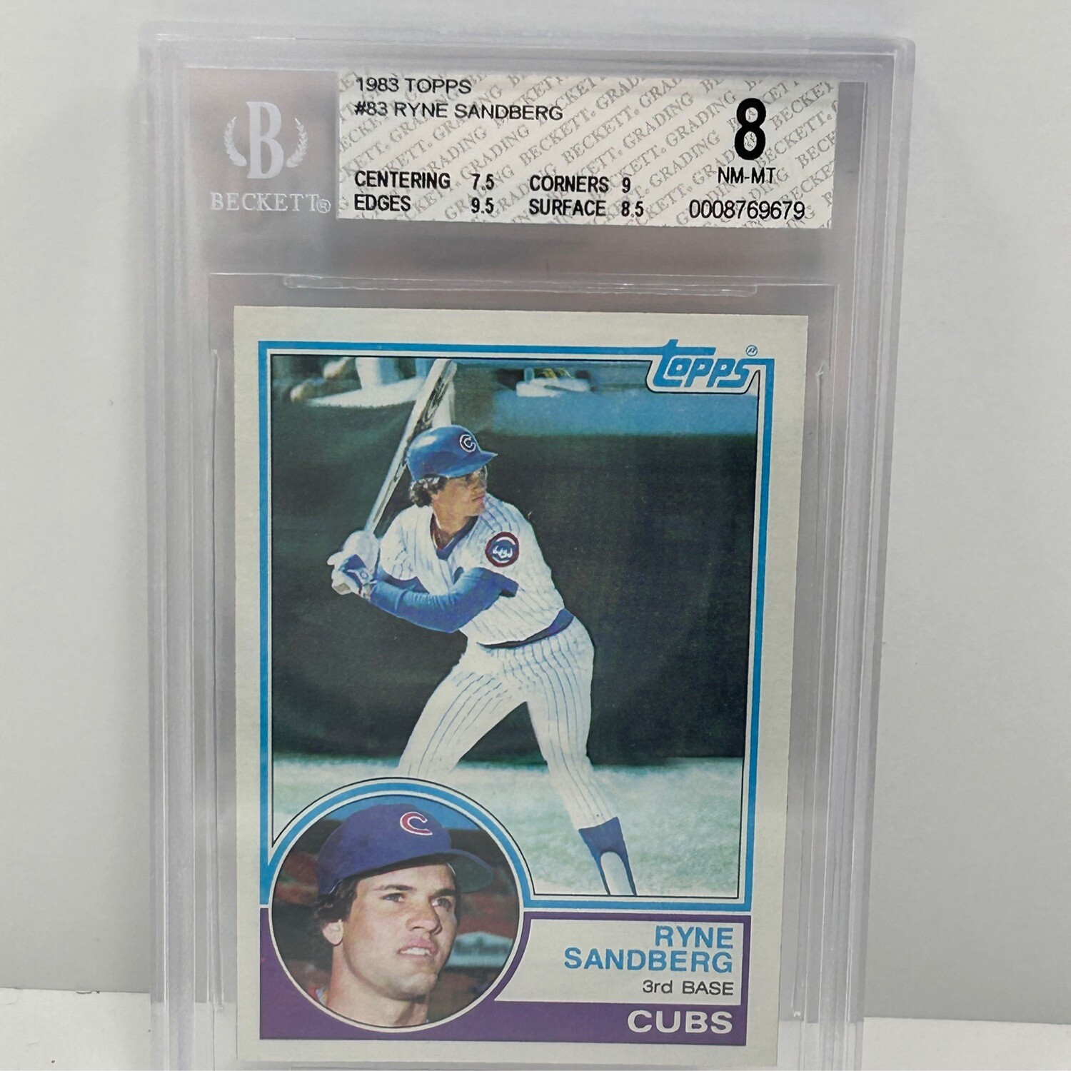 1983 Topps #83 Ryne Sandberg Beckett 8