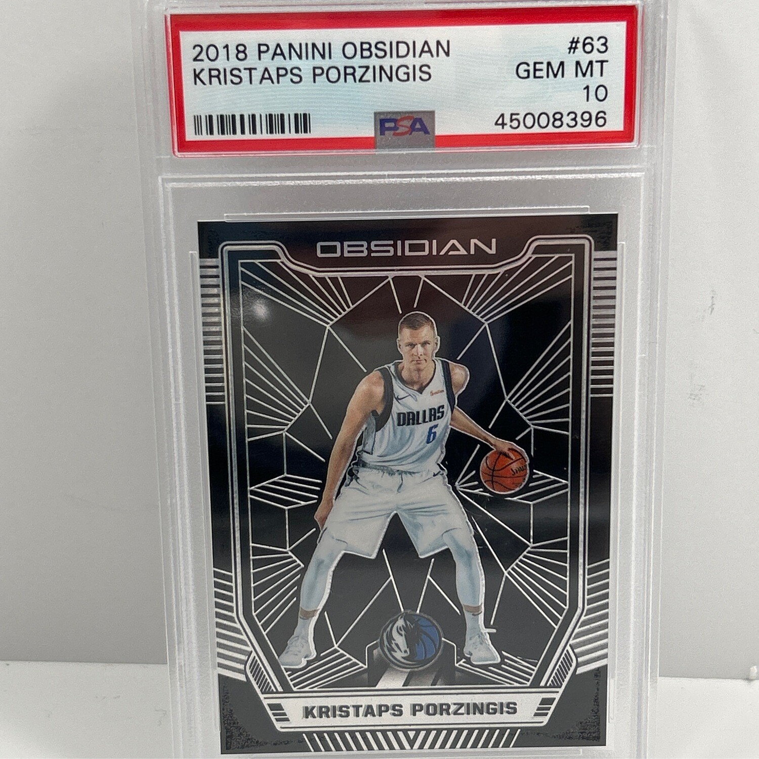 2018 Panini Obsidian #63 Kristaps Porzingis PSA 10