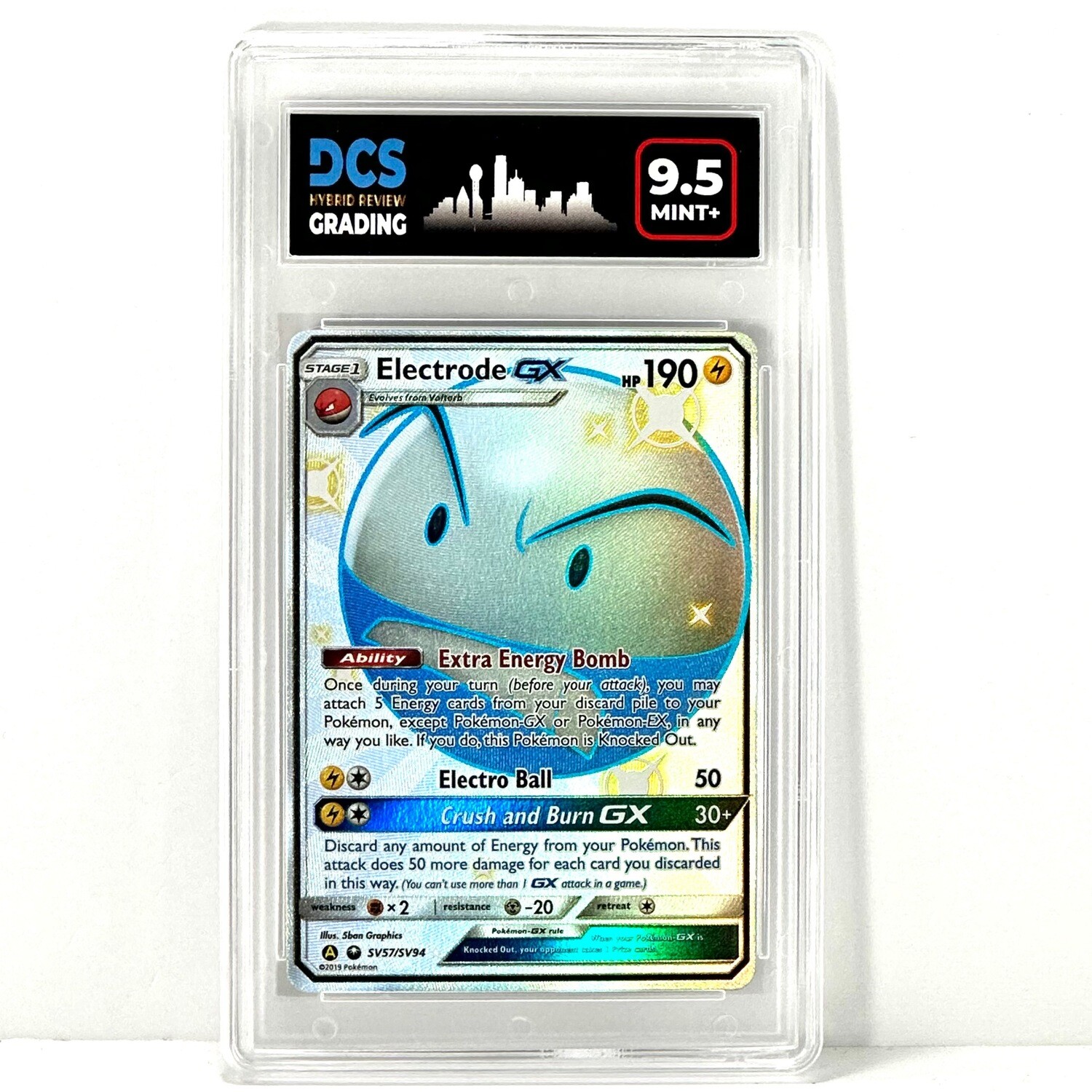 Pokémon TCG Electrode GX Hidden Fates SV57/SV94 Holo Full Art DCS 9.5