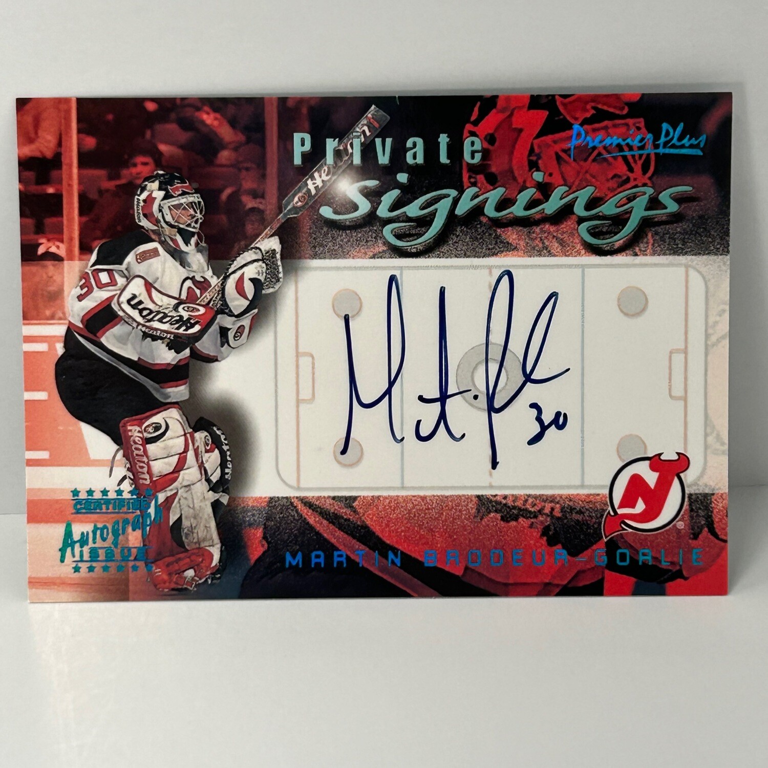 2000 TOPPS PREMIER PLUS PRIVATE SIGNINGS AUTOGRAPHS #PSMB MARTIN BRODEUR SP