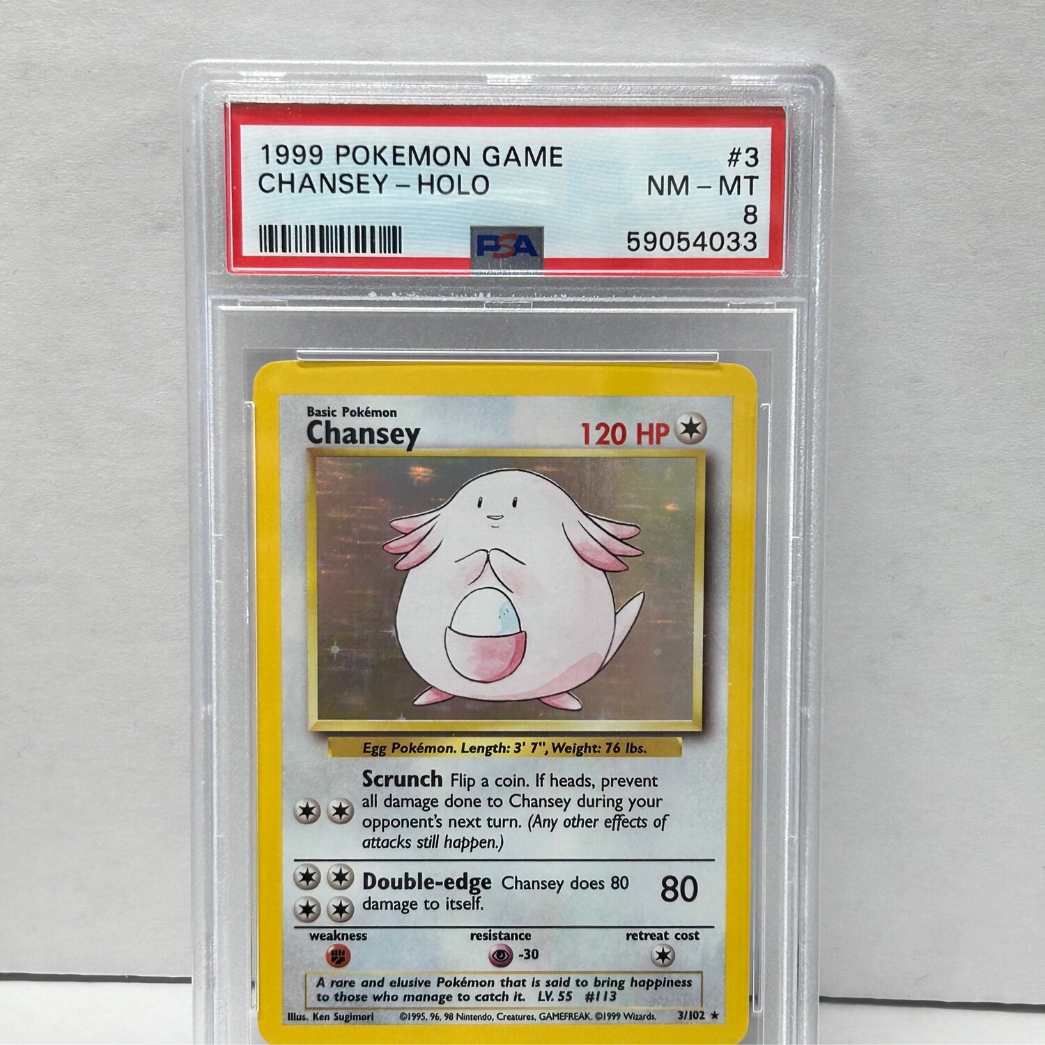 1999 Pokémon Chansey Holo PSA8