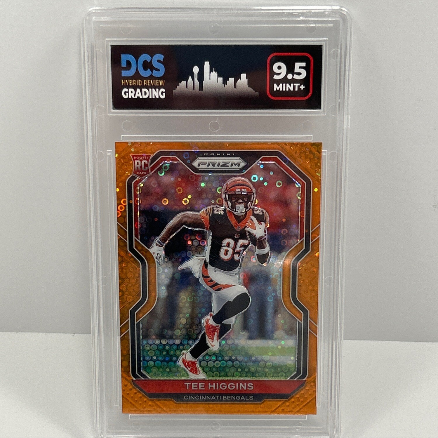 2020 Prizm #308 Tee Higgins Orange Disco DCS 9.5