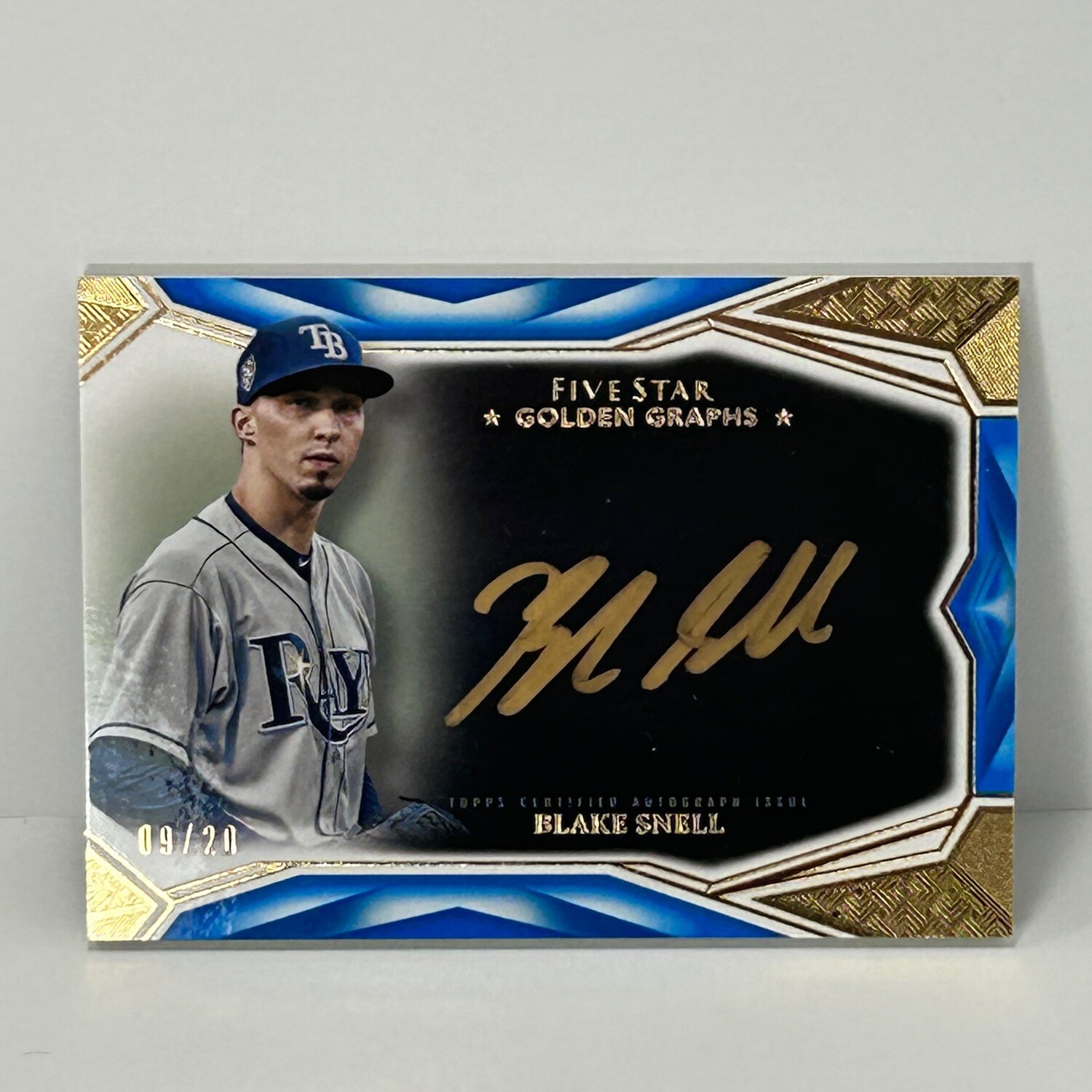 2019 Topps Five Star Blake Snell /20 Blue Parallel Golden Graphs Autograph