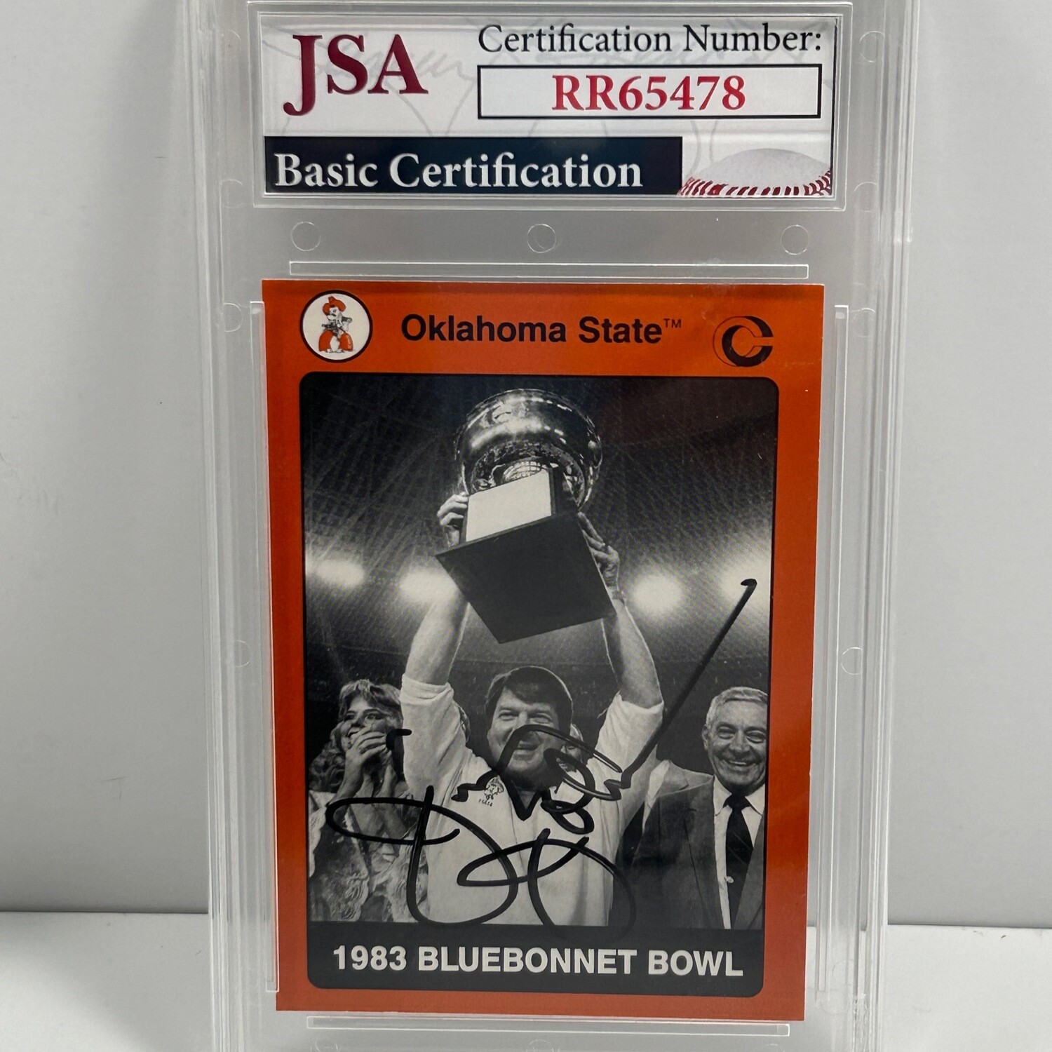 1991 Oklahoma State Football #24 Jimmy Johnson In Person Autograph JSA Authenticated