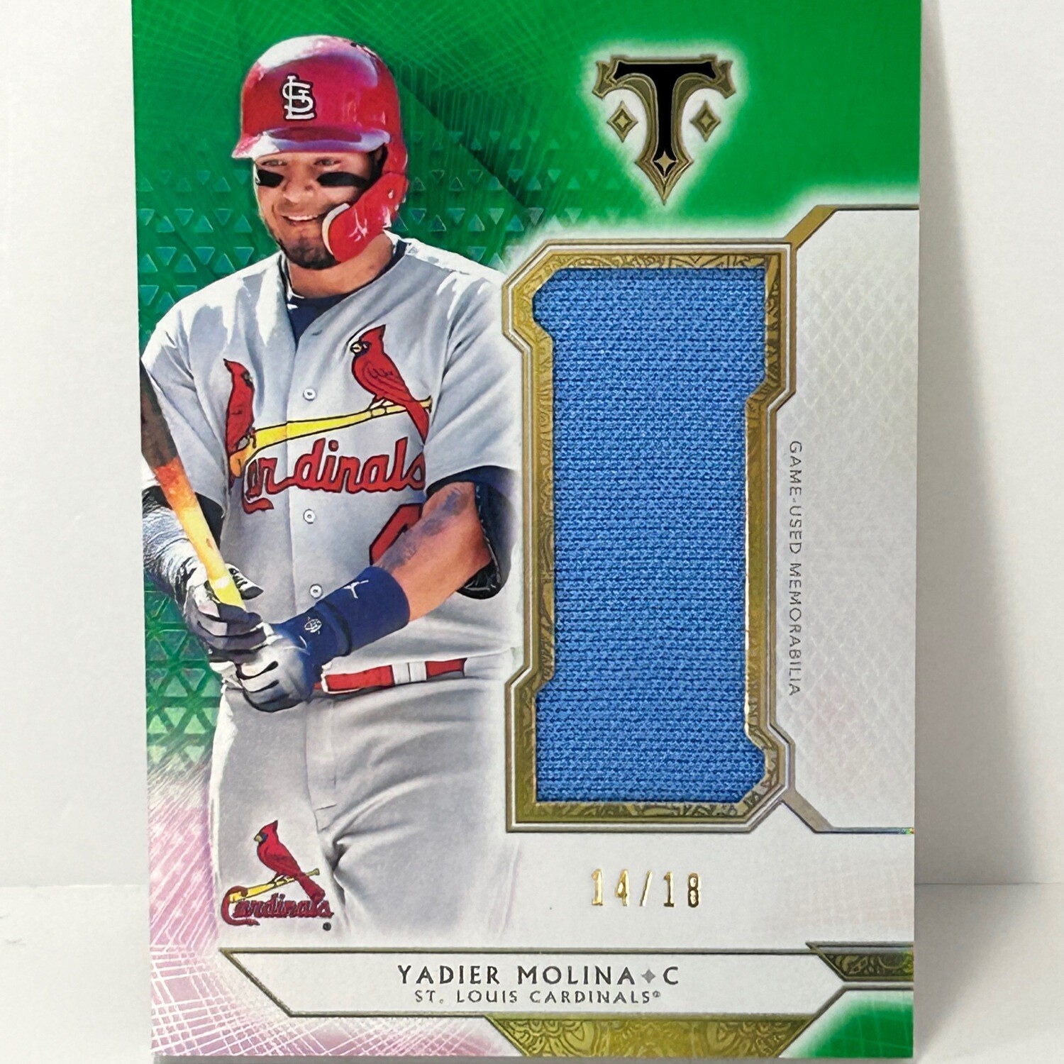 2018 Topps Triple Threads Single Jumbo Relics /18 Yadier Molina #SJR-YM3
