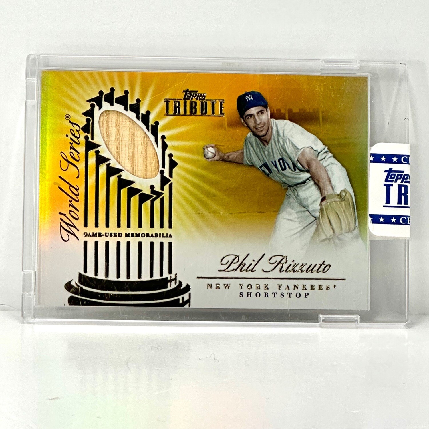 2012 Topps Tribute Phil Rizzuto World Series Relic Gold #d / 15  #WSS-PR