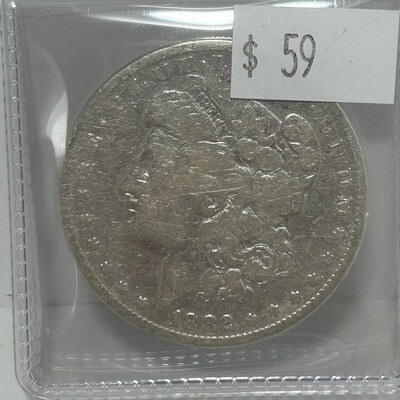 1882 Morgan Silver Dollar in Clear folding case