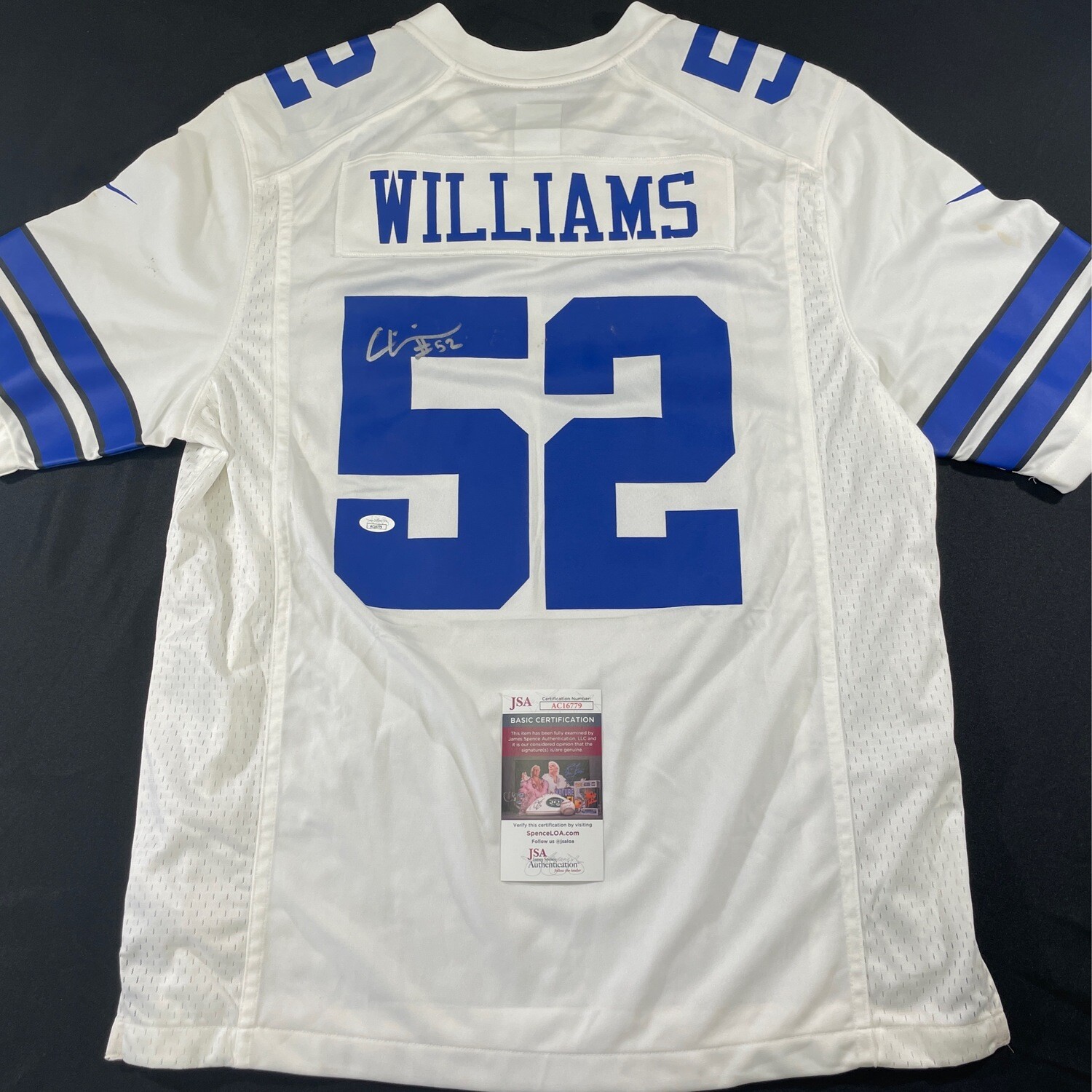 Connor Williams White Dallas Cowboys JSA Authenticated Autographed Jersey