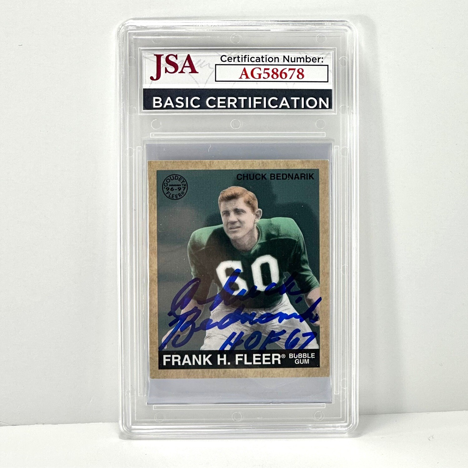1997 Fleer Goudey Chuck Bednarik Philadelphia Eagles #146 Autographed JSA Certified