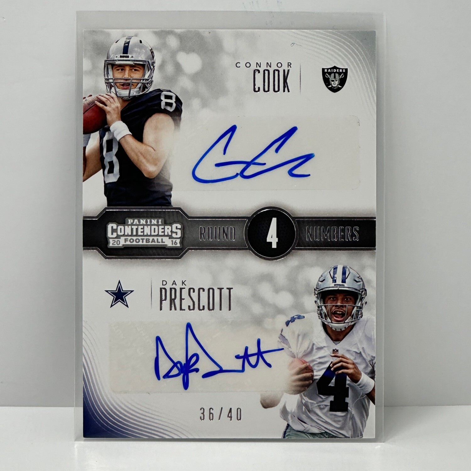 2016 Panini Contenders Dak Prescott & Connor Cook Football Dual Auto /40 RC #13