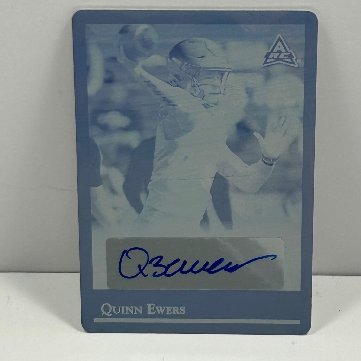 2021 Leaf Memories Football Quinn Ewers Cyan Printing Plate Auto 1/1