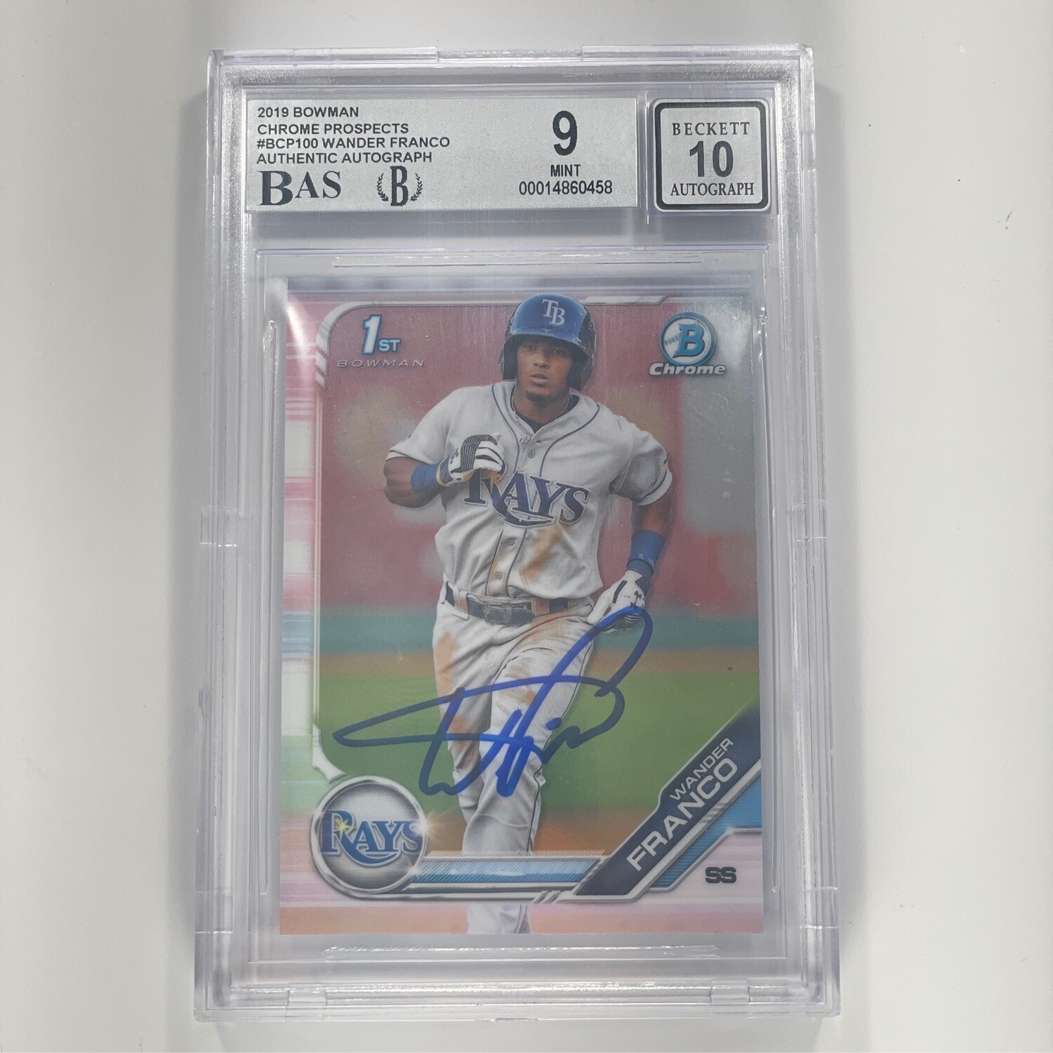 2019 Bowman Chrome Wander Franco BGS 9 Authentic Autograph Grade 10