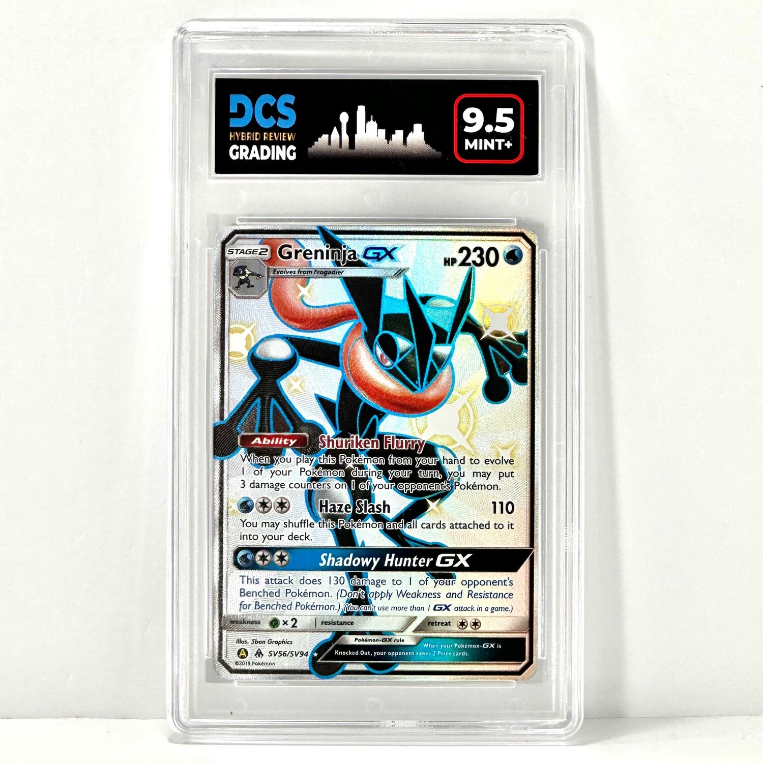 2019 Pokemon Sun & Moon Greninja GX Hidden Fates SV56/SV94 DCS 9.5