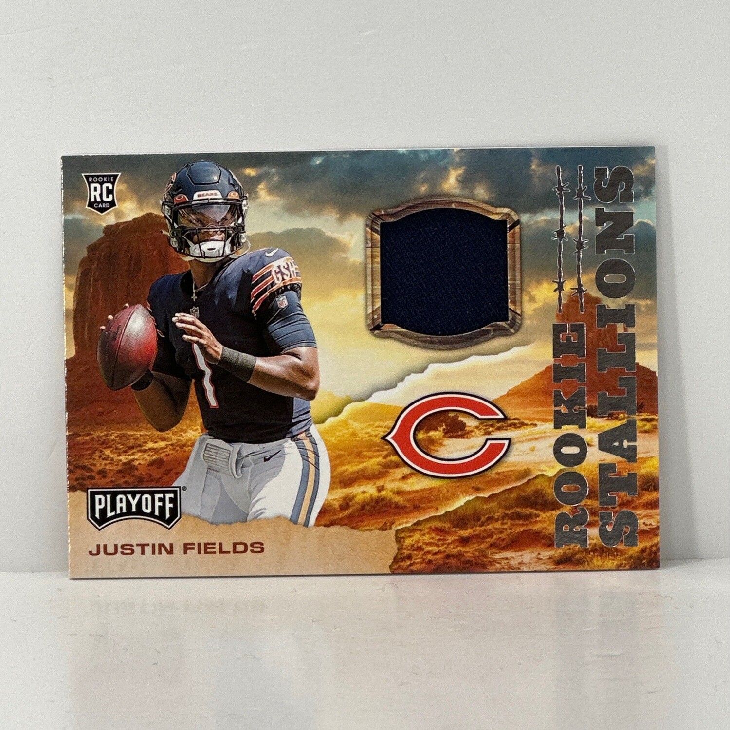2021 Panini Playoff Football Justin Fields RC Rookie Stallions Patch RS-JFI