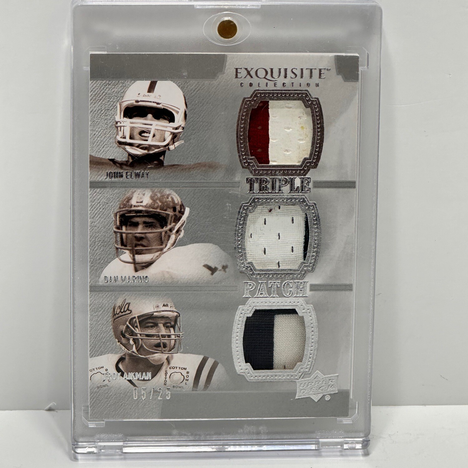 2010 Exquisite Collection Triple Patch John Elway Dan Marino Troy Aikman