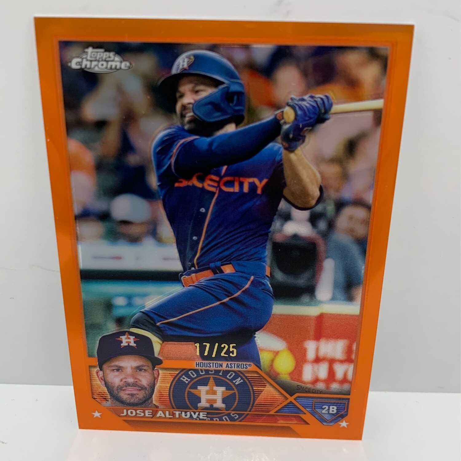 2023 Topps Chrome Jose Altuve Orange Refractor /25