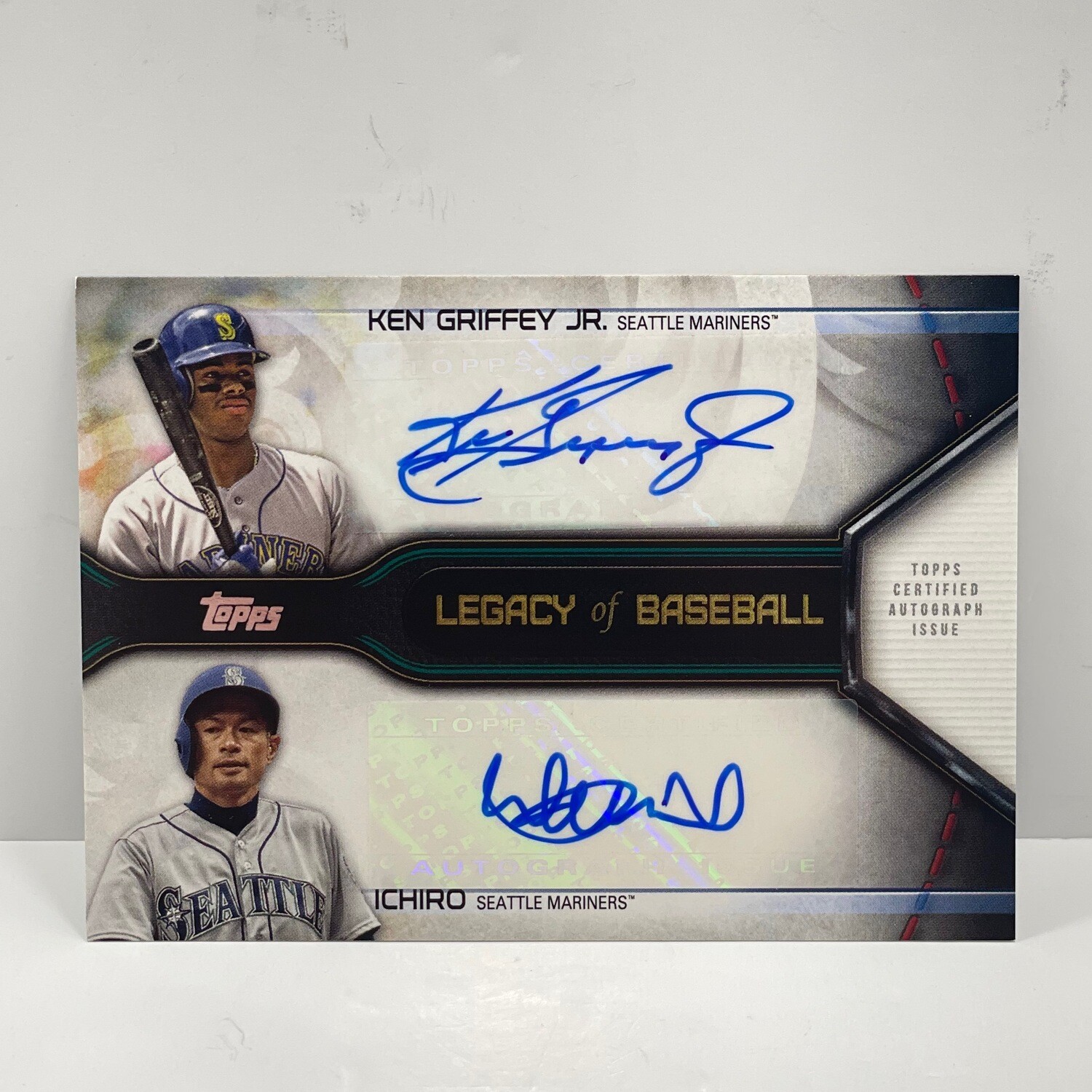 2019 Topps Series Two Legacy of Baseball Dual Autograph Ken Griffey jr and Ichiro