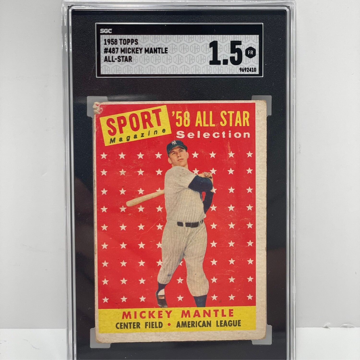 1958 Topps #457 Mickey Mantle SGC1.5
