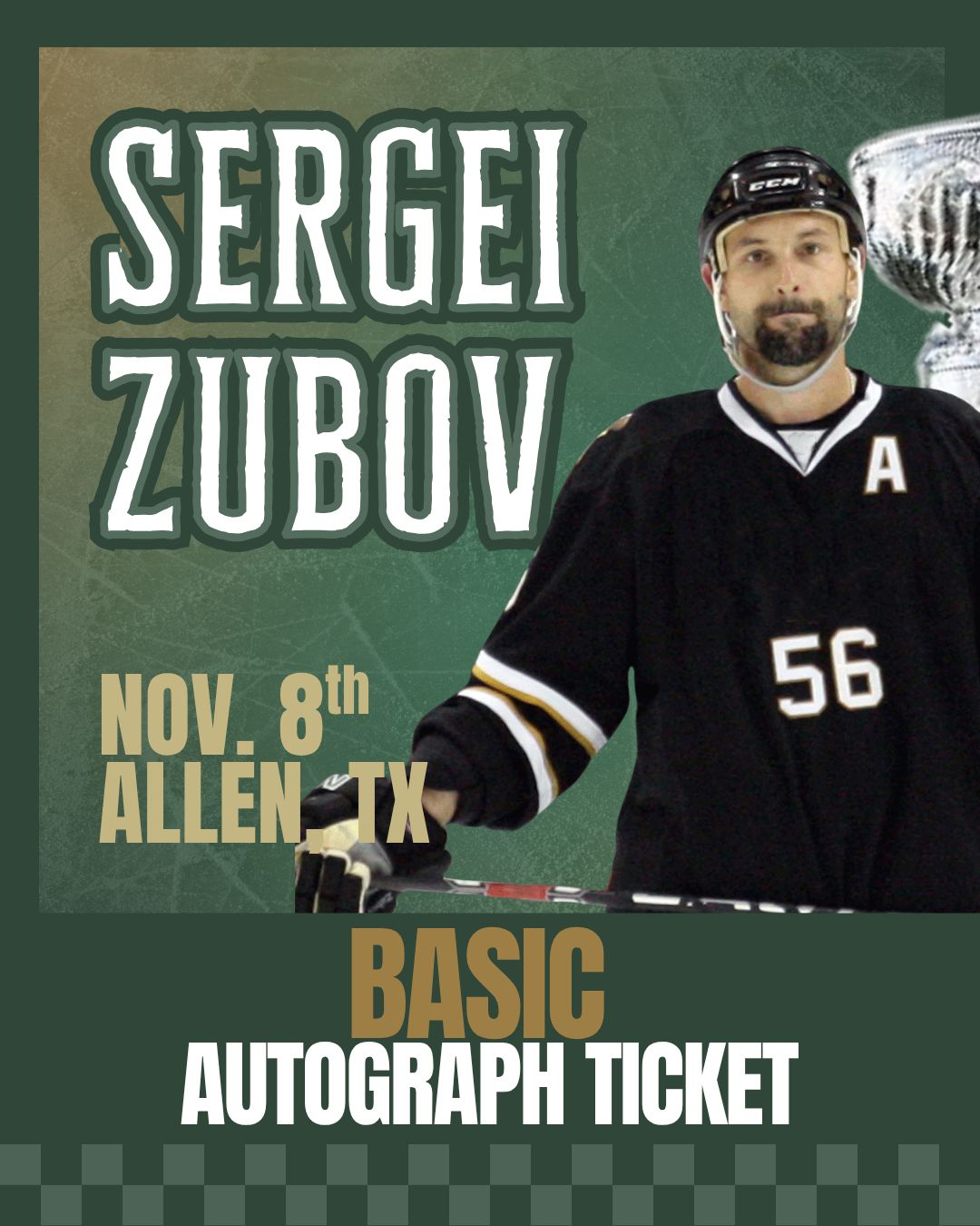Sergei Zubov - At the Show BASIC Autograph Ticket