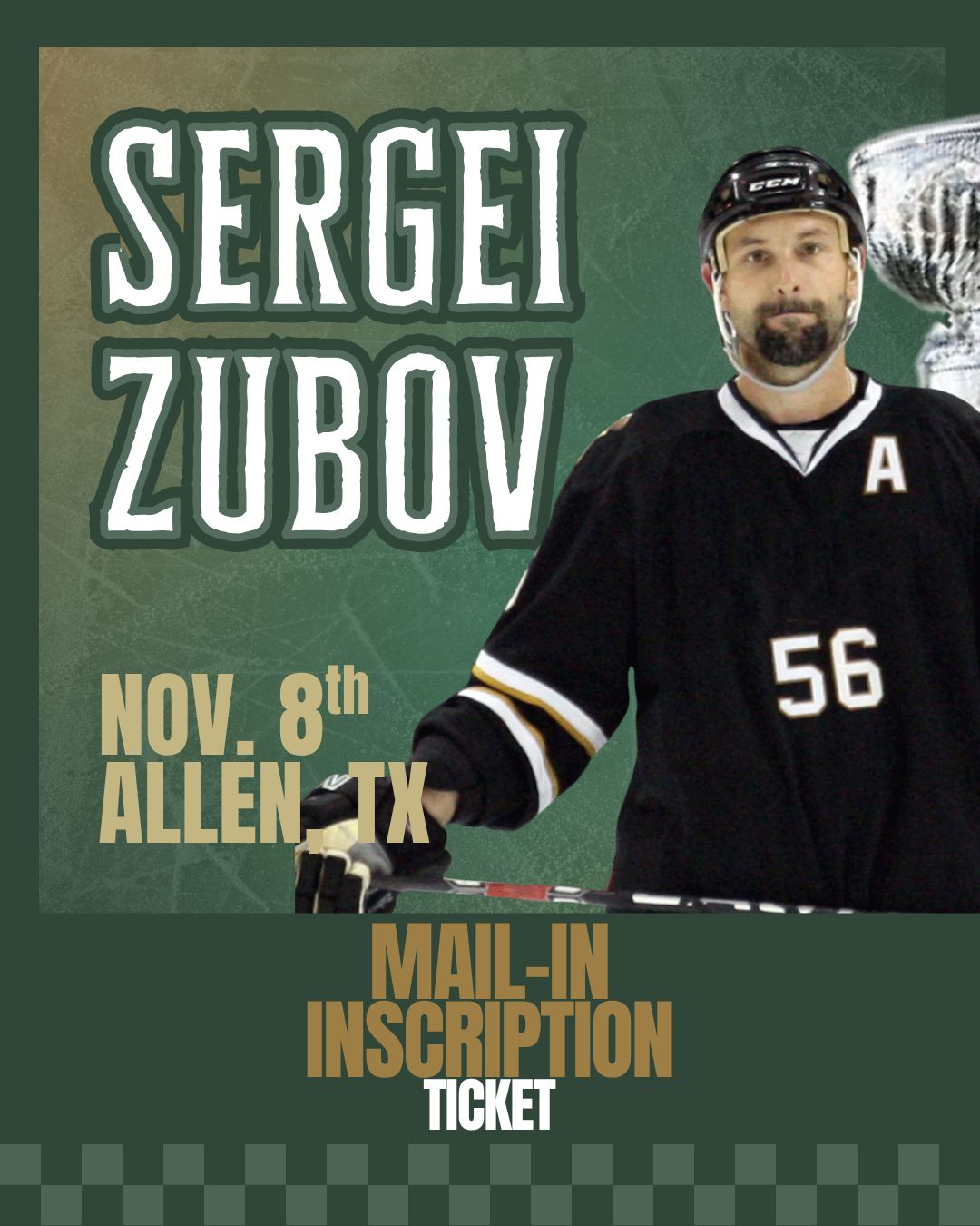 Sergei Zubov - Mail-In INSCRIPTION Ticket UP TO 3 WORDS