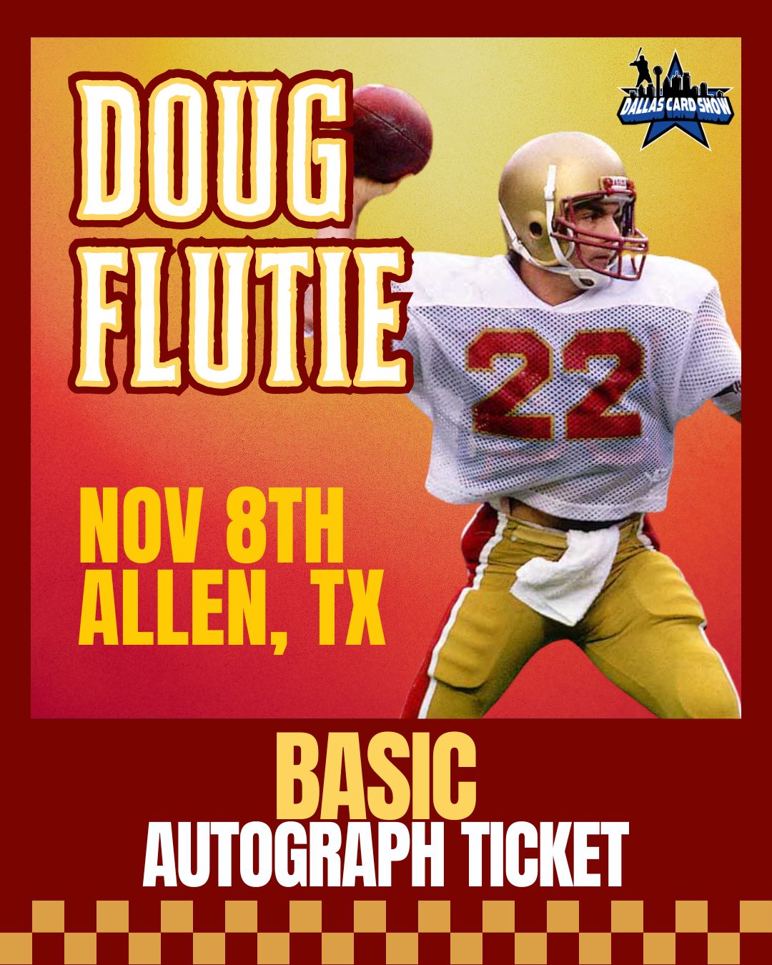 Doug Flutie - At the Show BASIC Autograph Ticket