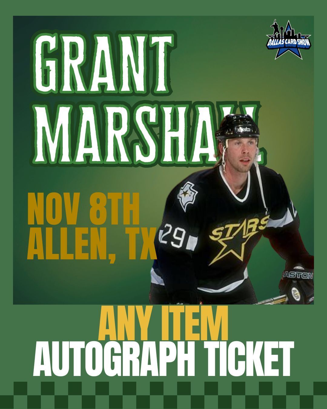 Grant Marshall - ANY ITEM Autograph Ticket Grant Marshall - ANY ITEM Autograph Ticket