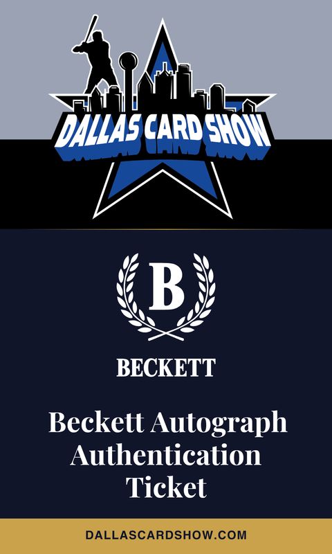 Beckett Autograph Authentication Ticket