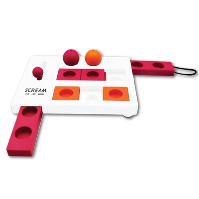 Scream® INTERACTIVE CAT BRAIN TEASER Loud Pink/Orange 25x19cm