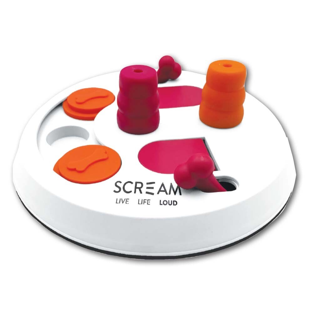 Scream® INTERACTIVE DOG FLIP PUZZLE BOARD Loud Pink / Orange 23.2x7.2cm