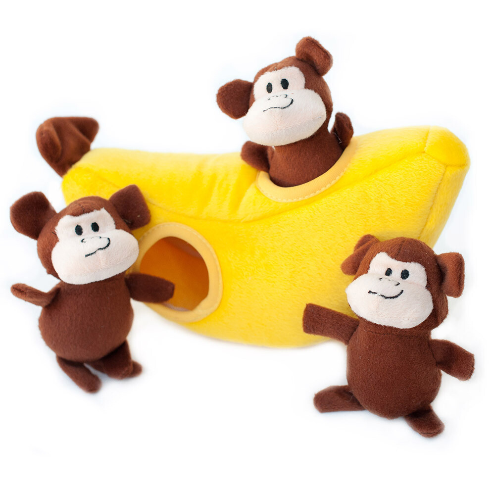 Zippy Paws Interactive Burrow Dog Toy - Monkey &#39;n Banana